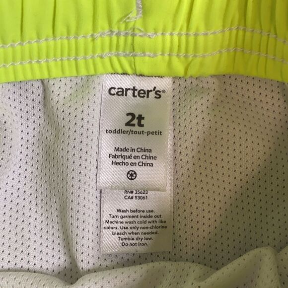 Carters Toddler Boy Grey Shark Print Swim Trunk Size 2T - Picture 5 of 6